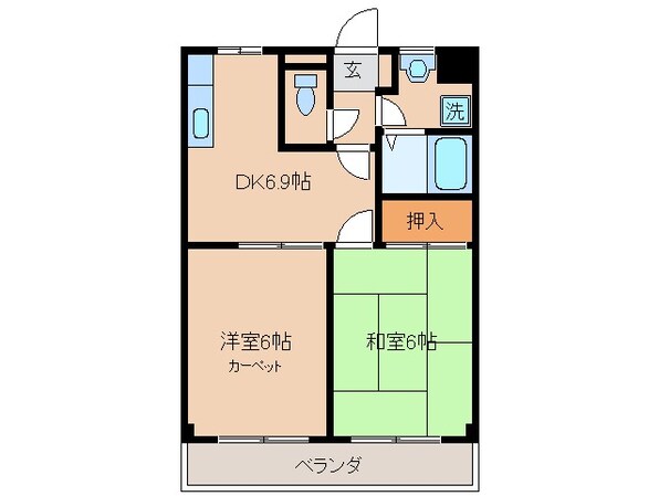 井田川駅 徒歩35分 2階の物件間取画像